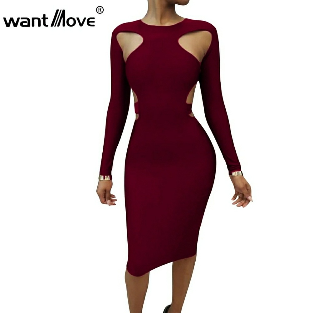 Elegant Red Wine Dress